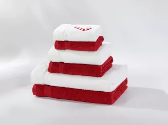 Świąteczny ręcznik bawełniany CANDYCANE 70x140 biały z haftem laski cukrowej