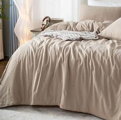 Narzuta dekoracyjna fakturowana Dotta 240x220 mocca z haftem kropek