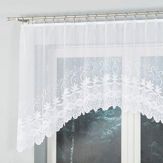 Firanka żakardowa gotowa na żabki JOWITA 250x100 biała