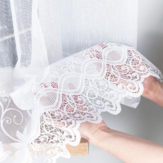 Firanka żakardowa gotowa na żabki JOWITA 250x100 biała