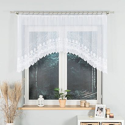 Firanka żakardowa gotowa na żabki JOWITA 250x100 biała