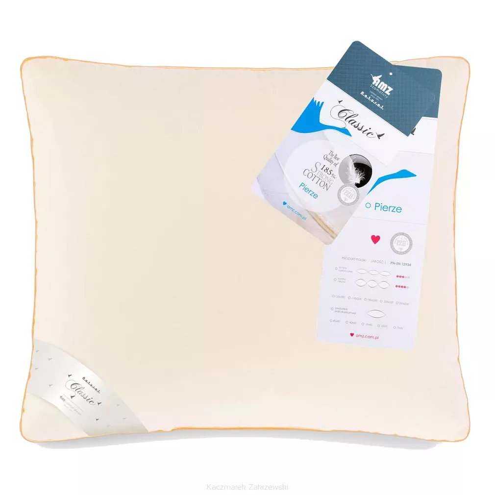 Poduszka z pierza 70x80 AMZ kremowa
