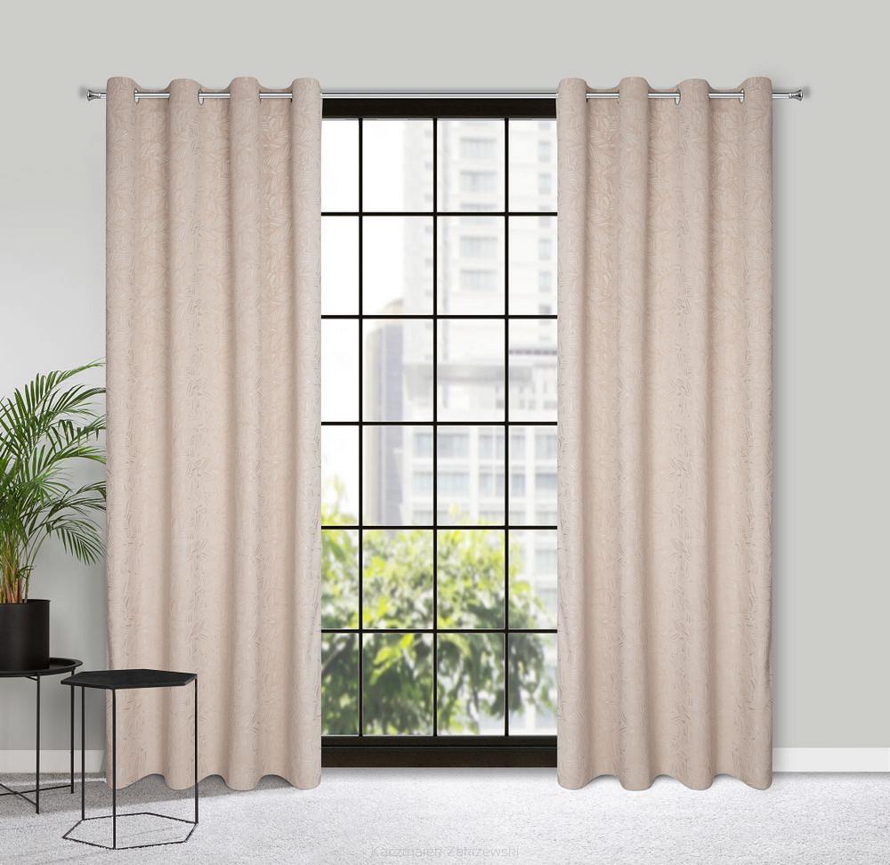 Zasłona gotowa na przelotkach OCTAVIA 140x250 Eurofirany beżowy