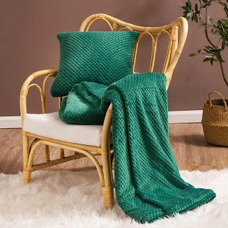 Koc narzuta z mikrofibry Monte 200x220 butelkowa zieleń