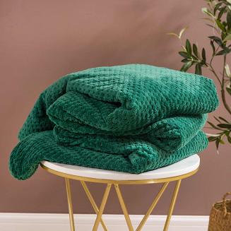 Koc narzuta z mikrofibry Monte 200x220 butelkowa zieleń