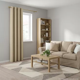 Zasłona gotowa na przelotkach MILAS 140x260 szarobeżowa