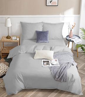 Pościel satyna bawełniana 160x200 SIN jednobarwna szara
