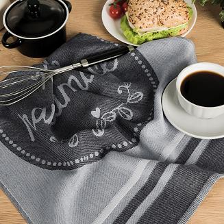 Ścierka kuchenna bawełna egipska HANDMADE 50x70 szara