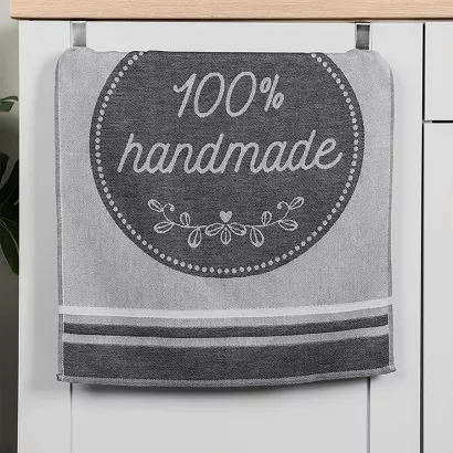 Ścierka kuchenna bawełna egipska HANDMADE 50x70 szara