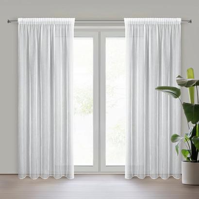 Firana gotowa na taśmie LAURA 140x280 Eurofirany biała