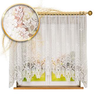 Firanka żakardowa gotowa na żabki ELA 300x160 biała