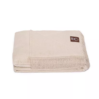 Koc bawełniano-akrylowy 150x200 taupe