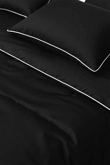 Pościel bambusowa 220x200 czarna z białą bizą