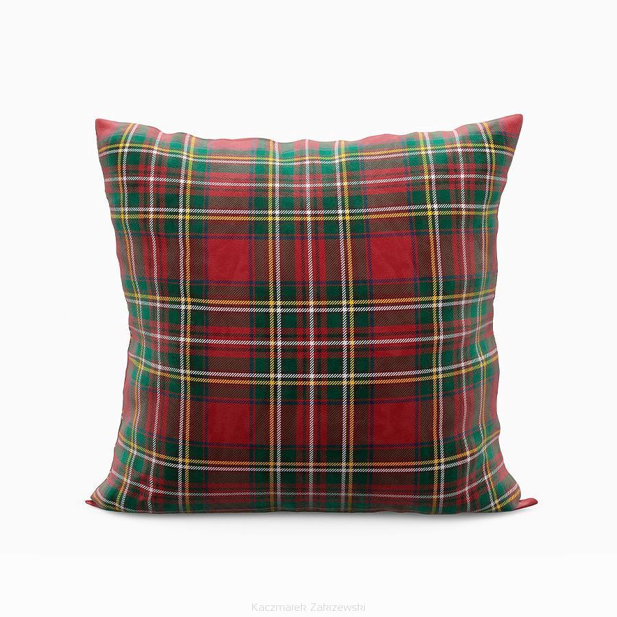 Poszewka dekoracyjna KRATA SZKOTI 40x40 welwetowa czerwona