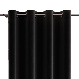 Zasłona gotowa na przelotkach VELVI 140x260 czarna