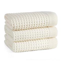 Ręcznik bawełniany gofrowany MELO 70x140 Eurofirany kremowy