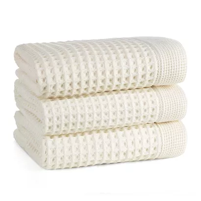 Ręcznik bawełniany gofrowany MELO 70x140 Eurofirany kremowy