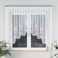 Firanka żakardowa gotowa na żabki BERENIKA 300x140 biała