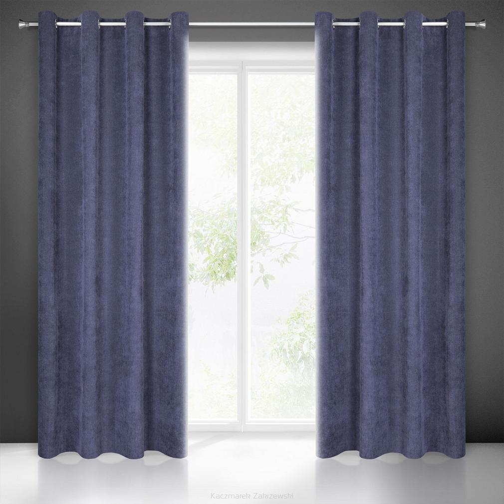 Zasłona gotowa na przelotkach JULIE 140x250 Eurofirany granatowy