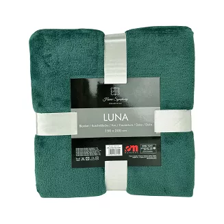 Koc narzuta na łóżko LUNA 150x200 jednobarwny butelkowa zieleń