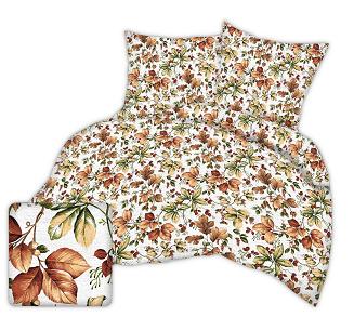 Pościel z kory 160x200 biała jesienne liście