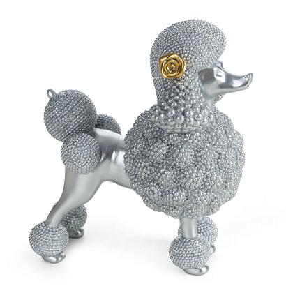 Figurka dekoracyjna ELDO 17x9x19 Eurofirany srebrny pies pudel