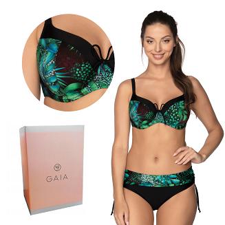 Strój kąpielowy góra biustonosz Full Cup Aruba 014 czarny motyw roślinny