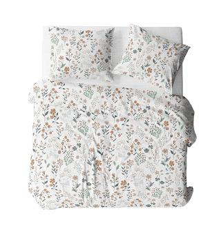 Pościel z kory 160x200 biała miodowa szałwiowa turkusowa letnia łąka