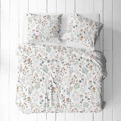 Pościel z kory 160x200 biała miodowa szałwiowa turkusowa letnia łąka