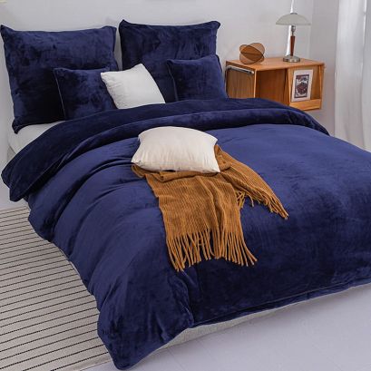 Pościel z mikrofibry MIŚ Cozy  140x200 granatowa