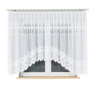 Firanka żakardowa gotowa na żabki DARIA 400x160 biała