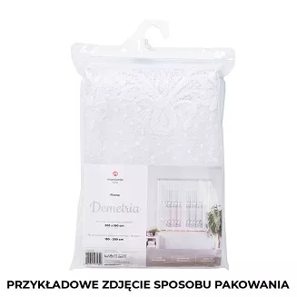 Firanka żakardowa gotowa na żabki DARIA 400x160 biała