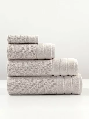 Ręcznik bawełniany o ryżowej strukturze Loren 70x140 kaszmirowy