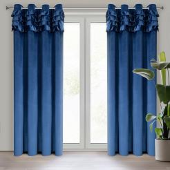 Zasłona gotowa na przelotkach ERIN 140x250 Eurofirany granatowy