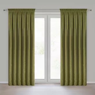 Zasłona gotowa na taśmie BLAKE 140x270 Eurofirany oliwkowy