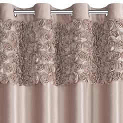 Zasłona gotowa na przelotkach ROSES 140x250 Eva Minge Eurofirany pudrowy