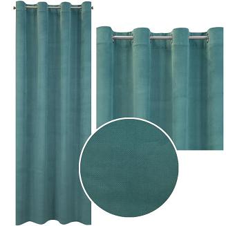 Zasłona gotowa na przelotkach MILO 140x250 Eurofirany turkusowa