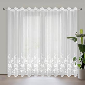 Firana gotowa na przelotkach NATALI 350x250 Eurofirany biały