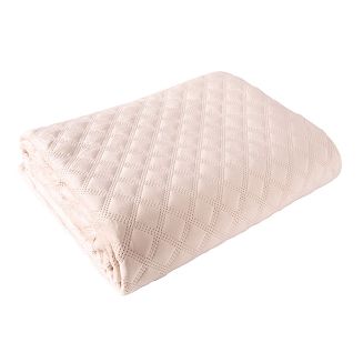 Narzuta dekoracyjna VELVI 170x210 pikowana w geometryczny wzór pudrowa