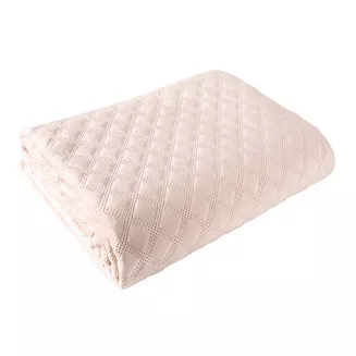 Narzuta dekoracyjna VELVI 170x210 pikowana w geometryczny wzór pudrowa