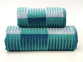 Ręcznik bawełniany Frotex Hammer 50x90 zielony ciemnoniebieski geometryczny wzór