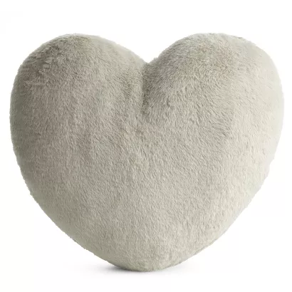 Poduszka dekoracyjna HEART 45x45 Eurofirany jasnobeżowa futrzana