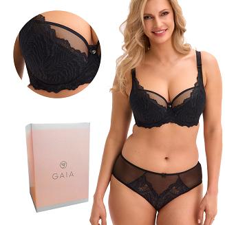 Biustonosz z koronką Semi-Soft Isla 1228 półusztywniany czarny