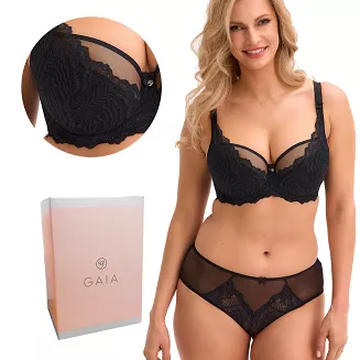 Biustonosz z koronką Semi-Soft Isla 1228 półusztywniany czarny