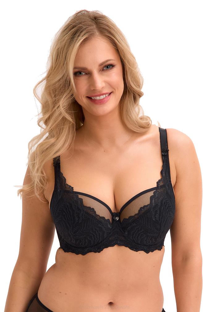 Biustonosz z koronką Semi-Soft Isla 1228 półusztywniany czarny
