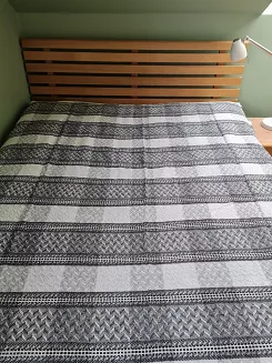 Narzuta dekoracyjna tkana 170x205 szara krata