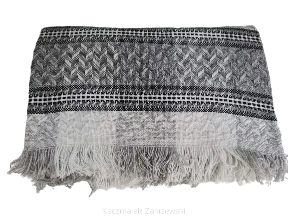 Narzuta dekoracyjna tkana 170x205 szara krata