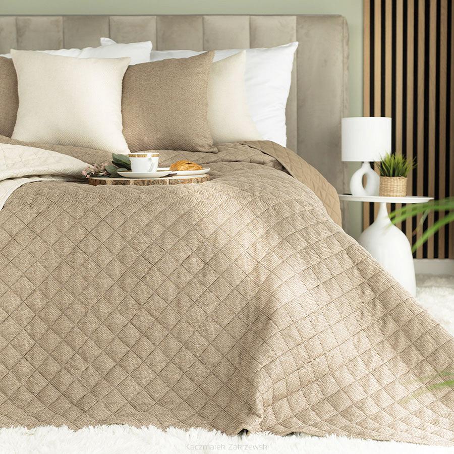 Narzuta dekoracyjna MOLLY 170x210cm pikowana strukuralna kawowa