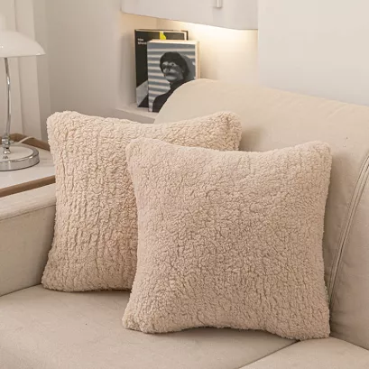 Poszewka dekoracyjna Dreamy boucle 45x45 beżowa baranek+bukla