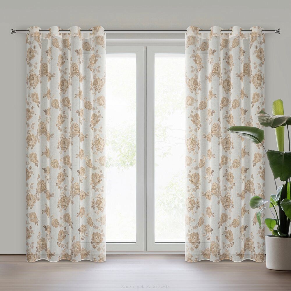 Zasłona gotowa na przelotkach MELA 140x250 Eurofirany biały